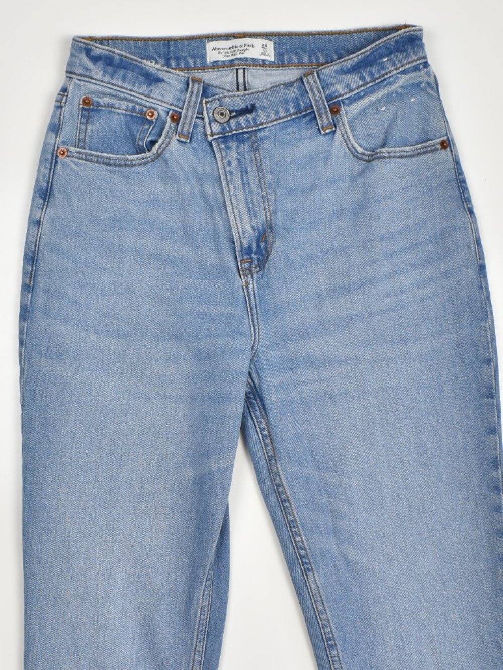 Abercrombie & Fitch The 90's Slim Straight Ultra High Rise Jeans - 26 2 SHORT - Picture 4 of 6